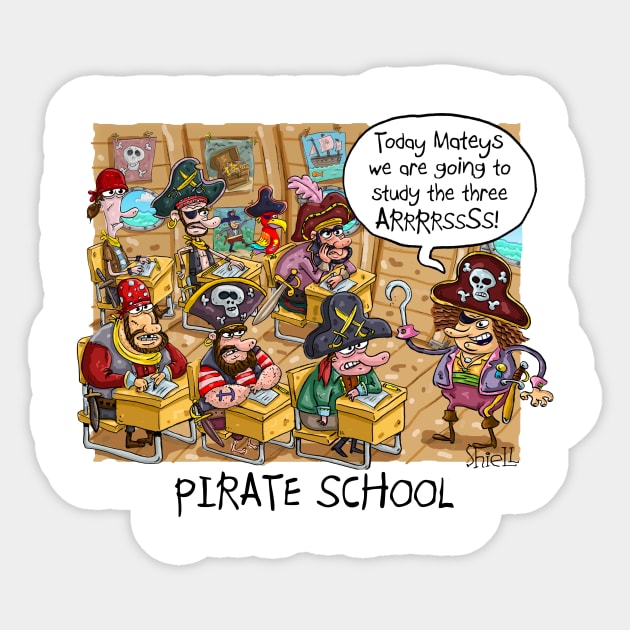 Pirate School. The three “ARRRRSSSS!” Sticker by macccc8